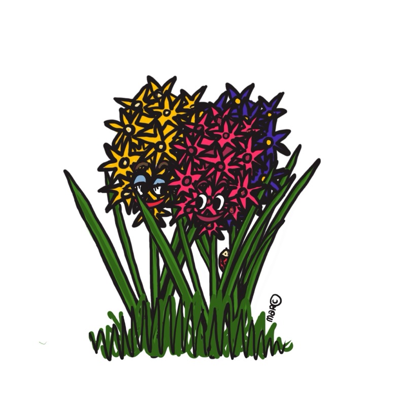 Handgetekende bloemenillustratie door Marretjes